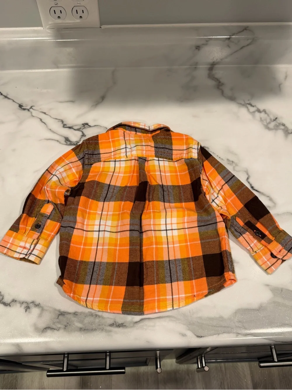 Gymboree Toddler Orange Plaid Flannel Button-Up Shirt